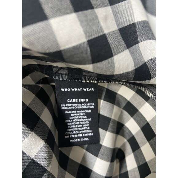 Who What Wear Womens Dress Size S Gingham Fit and Flair  Bow Embroidered Boho - Picture 6 of 7